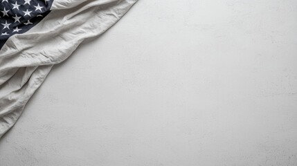 American Flag Draped on Light Gray Surface