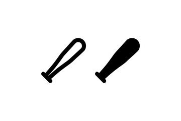 Baseball bat icon in outline and solid Vector