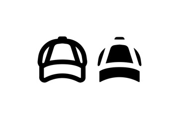 Baseball cap icon in outline and solid Vector