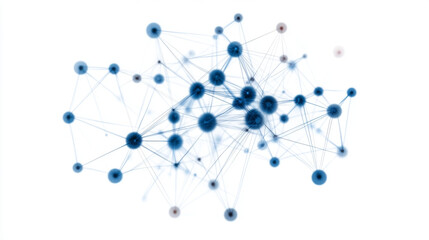 Abstract network visualization with interconnected nodes and lines