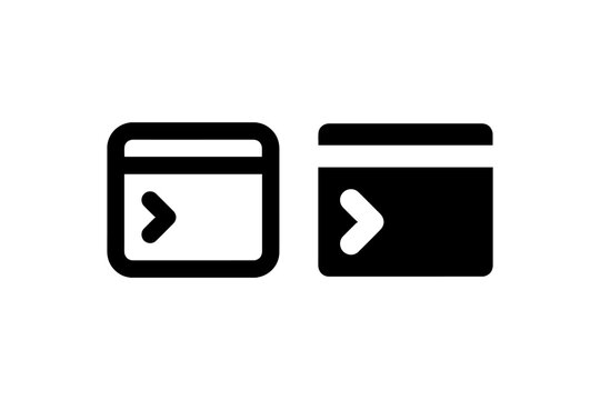 Code window icon in outline and solid Vector