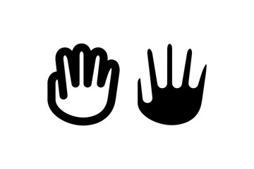 Hand icon in outline and solid styles Vector