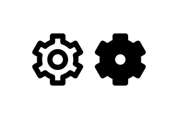 Gear icon in outline and solid styles Vector