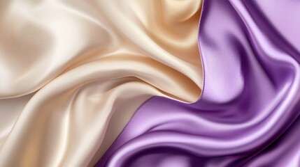 Obraz premium Silken Swirls: A symphony of light and shadow plays across the luxurious folds of lustrous silk fabric, creating an image of pure elegance and tactile beauty. 