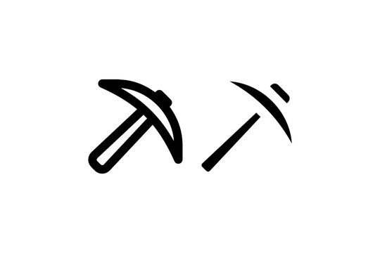 Mining pickaxe icon for tools and resources Vector