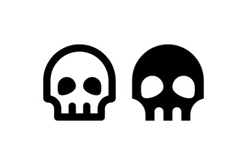 Minimal skull icon in outline and solid Vector