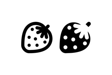Strawberry icon in outline and solid style Vector