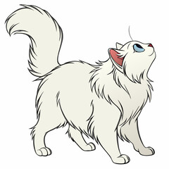 Obraz premium Realistic full-body image of a Persian Cat on a white background