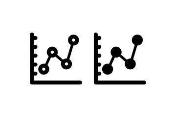 Line graph icon with data points Vector