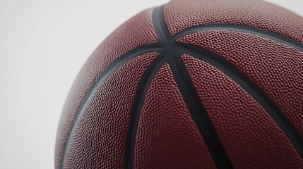 Basketball with detailed texture, clean and minimalistic design, conveying simplicity and focus.