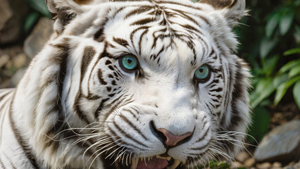 Fototapeta premium An white rowing tiger