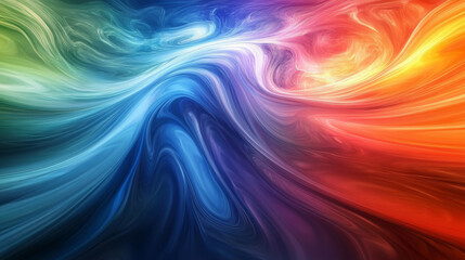 Abstract composition of flowing colors in vibrant hues of blue, red, and green, creating dynamic visual experience