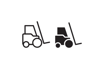 Naklejka premium Forklift icon in black and white Vector