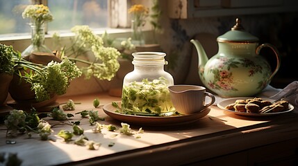 Herbal Tea Preparation: A Serene Moment of Relaxation
