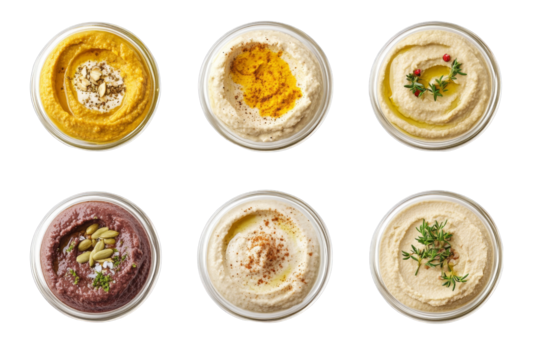 Assorted Flavors of Hummus