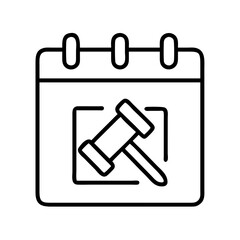 court calendar icon, court calendar line art - simple line art of court calendar, perfect for court calendar logos and icons