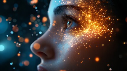 Futuristic Concept of Anti-Aging with Molecular Inspiration and Glow