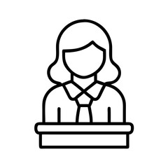 court clerk icon, court clerk line art - simple line art of court clerk, perfect for court clerk logos and icons
