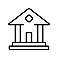courthouse icon, courthouse line art - simple line art of courthouse, perfect for courthouse logos and icons