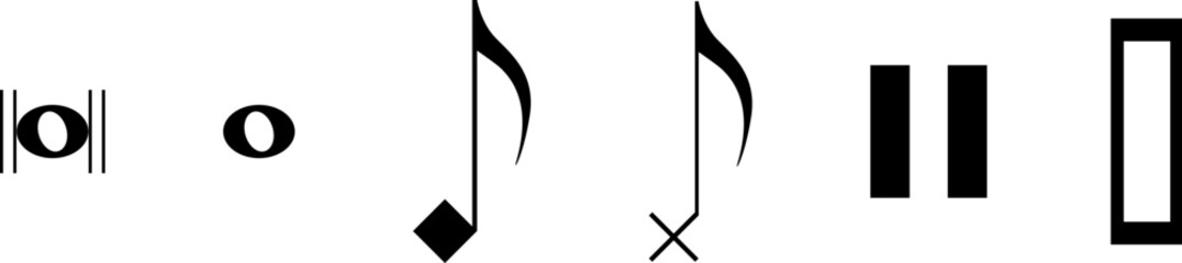 Music notes icon set, Music notes symbol sign, Vector illustration symbol isolated on transparent background