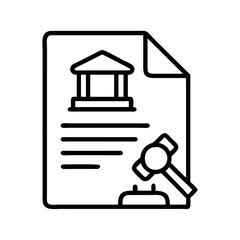 court order icon, court order line art - simple line art of court order, perfect for court order logos and icons