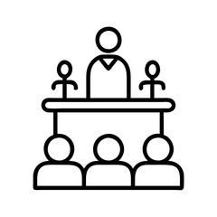 courtroom icon, courtroom line art - simple line art of courtroom, perfect for courtroom logos and icons