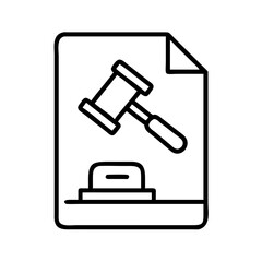 court ruling icon, court ruling line art - simple line art of court ruling, perfect for court ruling logos and icons