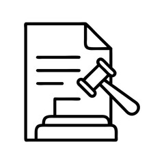 court ruling icon, court ruling line art - simple line art of court ruling, perfect for court ruling logos and icons