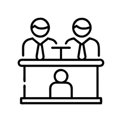 courtroom sketch icon, courtroom sketch line art - simple line art of courtroom sketch, perfect for courtroom sketch logos and icons
