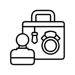 criminal case icon, criminal case line art - simple line art of criminal case, perfect for criminal case logos and icons