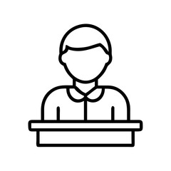 defendant icon, defendant line art - simple line art of defendant, perfect for defendant logos and icons
