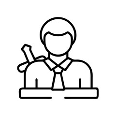 defendant icon, defendant line art - simple line art of defendant, perfect for defendant logos and icons