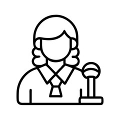 judge icon, judge line art - simple line art of judge, perfect for judge logos and icons