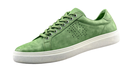 green sport shoes isolated on transparent background. 