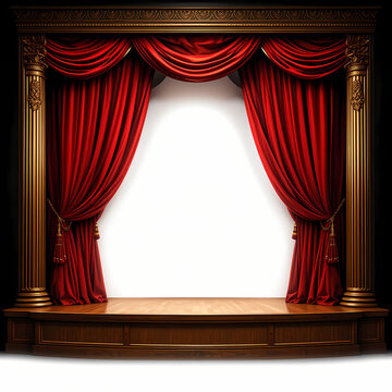 Red Velvet Stage Curtains: Theater Background 