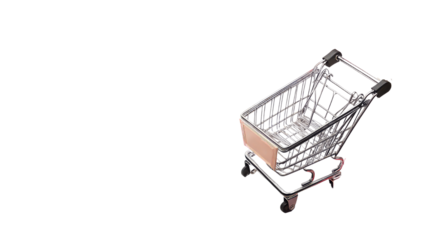 empty shopping cart isolated on transparent background. 