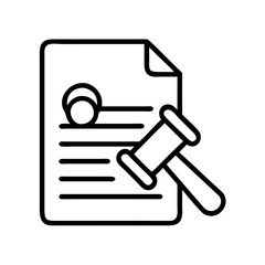 subpoena icon, subpoena line art - simple line art of subpoena, perfect for subpoena logos and icons