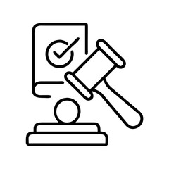 verdict icon, verdict line art - simple line art of verdict, perfect for verdict logos and icons