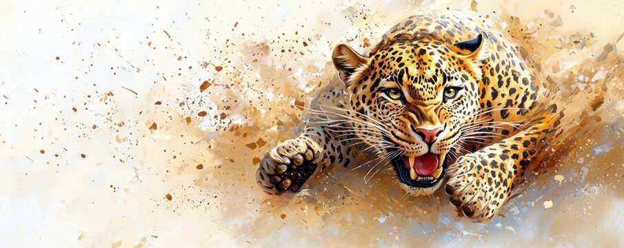 Majestic Leopard in Motion.