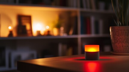 Carbon monoxide alert flashing in a cozy home study. Featuring safety and preparedness