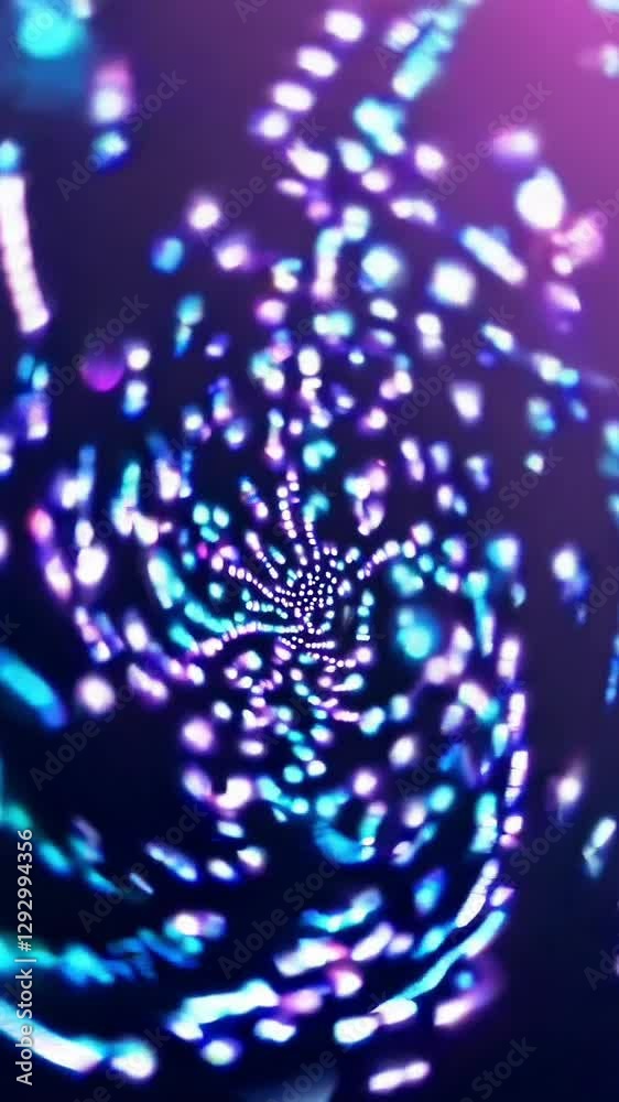 Poster colorful abstract light swirls in dynamic motion creating mesmerizing spiral patterns