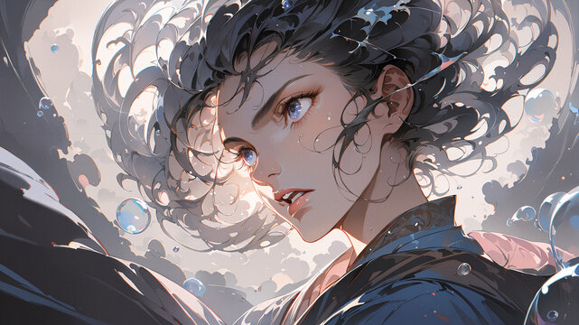 Hanfu anime Girl Abstract Illustration