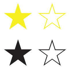 Star vector isolated icon. Stars vector icons. Stars collection. Golden Stars isolated on white background. Vector Star