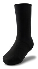 Black Crew Socks on White Background