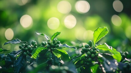 Coffee bean seedlings in a row, symbolizing growth and sustainability in agriculture.