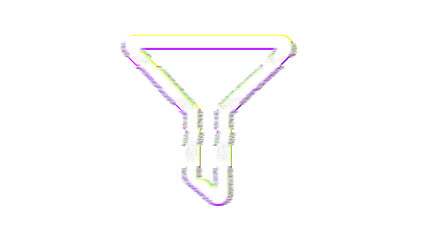 Icon filter is distorted. Glitch. Noise, chromatic aberration, geometric distortion
