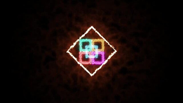 windrows icon glowing neon animation