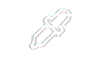 Icon eye dropper is distorted. Glitch. Noise, chromatic aberration, geometric distortion