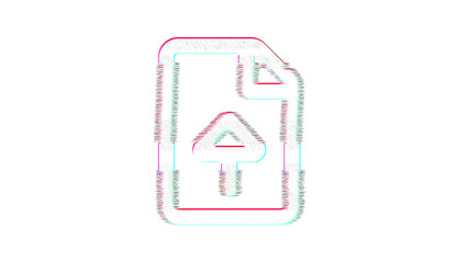 Icon file upload is distorted. Glitch. Noise, chromatic aberration, geometric distortion