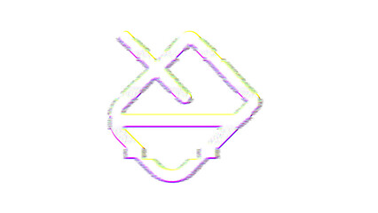 Icon fill is distorted. Glitch. Noise, chromatic aberration, geometric distortion